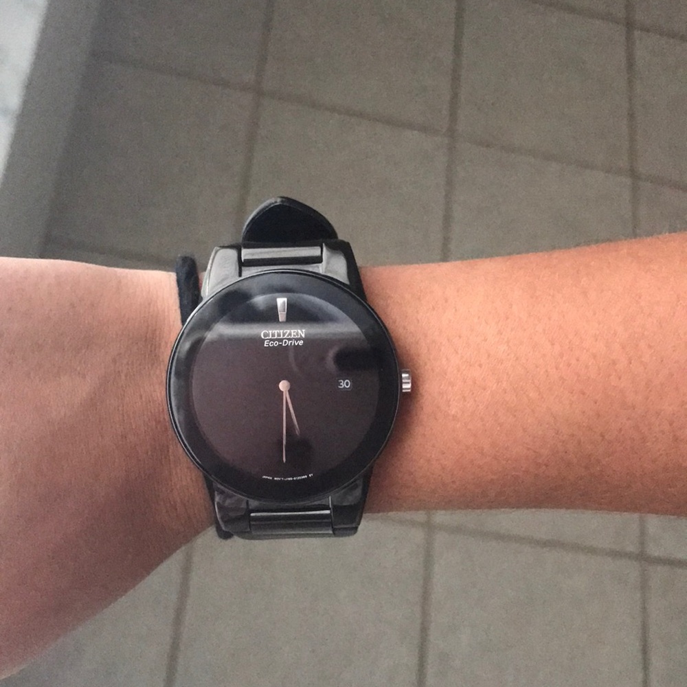 Black leather Citizen watch